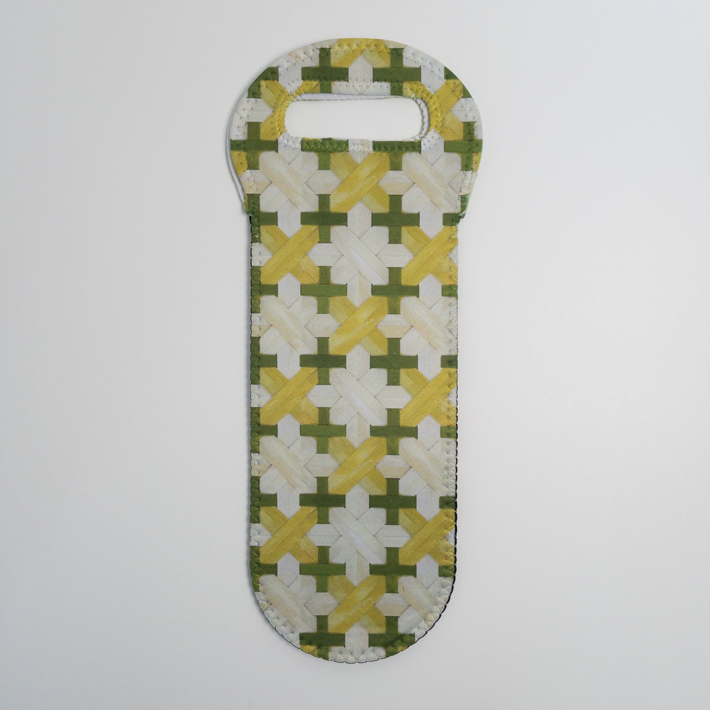 Caned Canvas in Olive Wine Tote